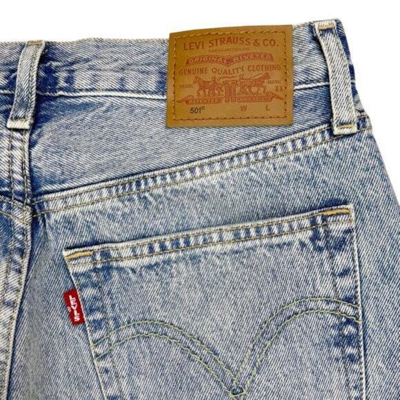 Levi's 501 Original Fit High Rise Straight Jean Light Wash Morning Joyride - Picture 8 of 11